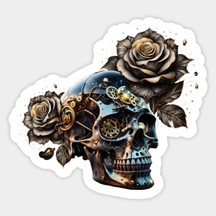 Awesome dark steampunk skull Sticker